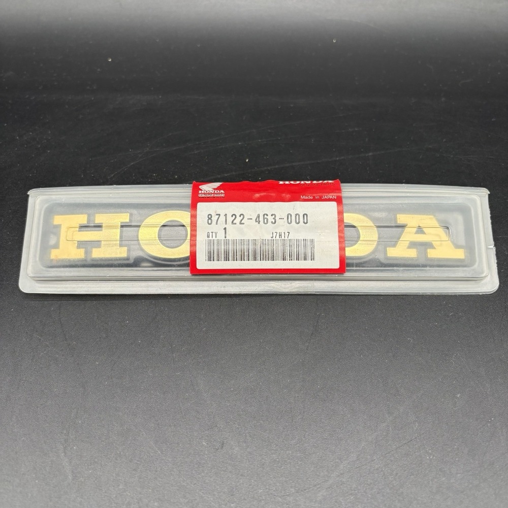 Genuine Honda Nameplate Badge 87122-463-000 Gold Made in Japan NOS